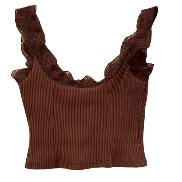 Brown y2k lace tank top by New Pink - Picture 8 of 8
